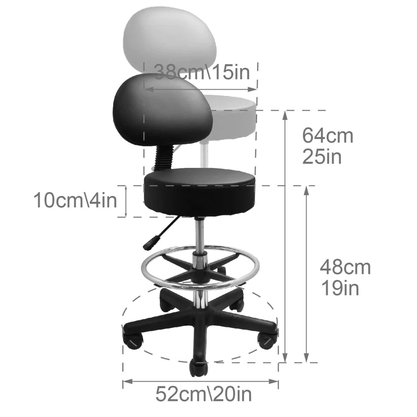 Deluxe Hydraulic Adjustable Swivel Rolling Stool