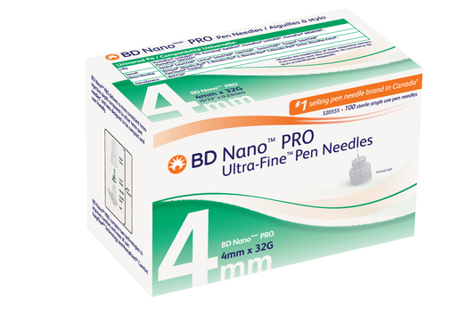 BD 320555 Nano Pro Ultra-Fine Needles 4mm x 32G Box/100