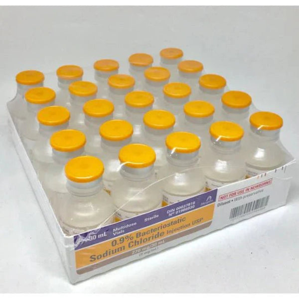 Bacteriostatic Sodium Chloride 0.9% (10ml Vials) – 25 Pack