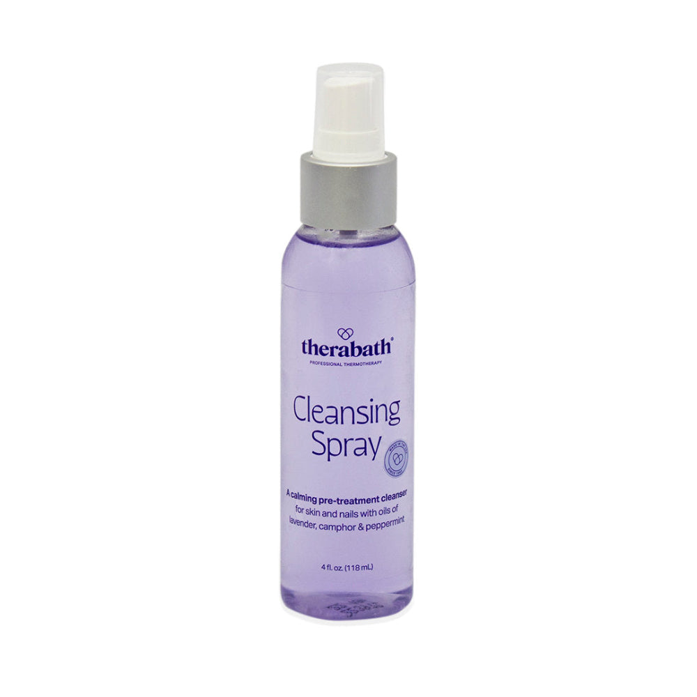 A 4-oz. bottle of lavender-scented pre-treatment cleansing spray, designed to cleanse the skin before paraffin immersion.