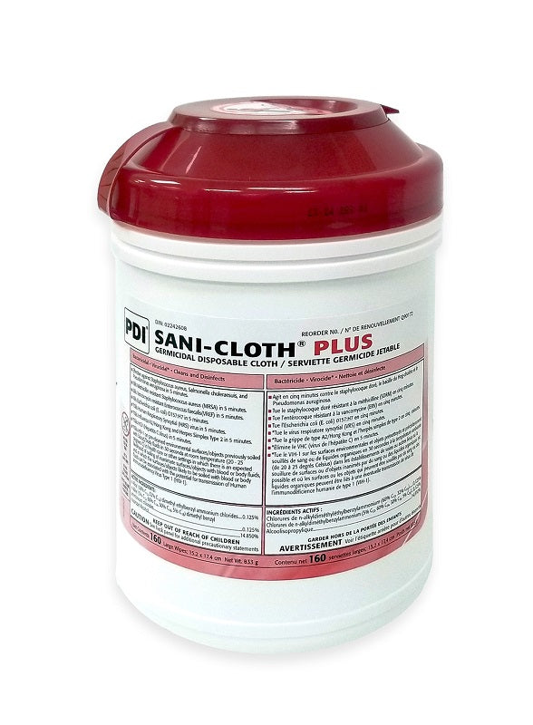 Sani-Cloth Plus Wipes 160 Wipes per Cannister