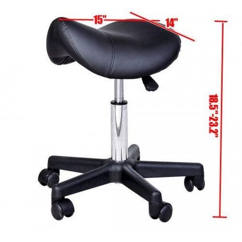 Swivel Saddle Seat Stool - Black