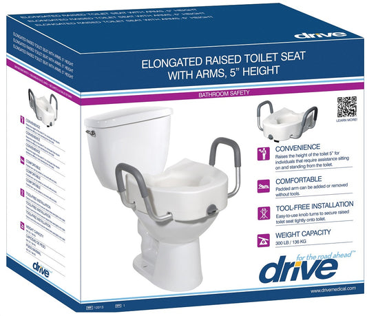 Premium Plastic, Raised, Elongated Toilet Seat with Lock-12013