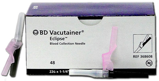 368608 - 22 G x 1.25 in BD Eclipse™ blood collection needle with luer adapter. needle - 480-Box