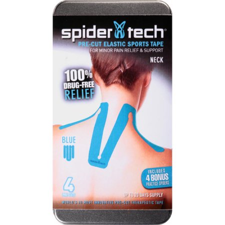 Spider Tech Kinesiology Tape Pre-Cut Neck, 4-Pack, Blue – MyWellCare