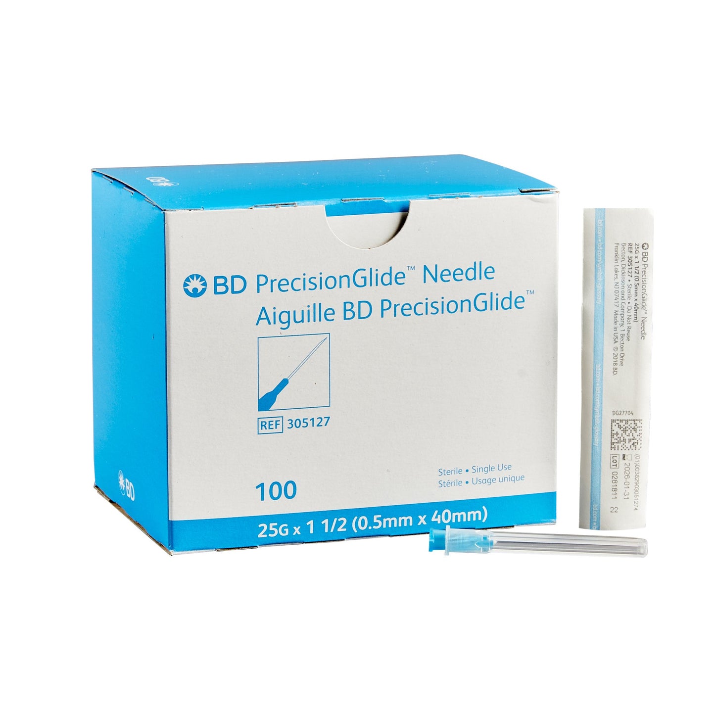 BD 305127 PrecisionGlide Needle | 25G x 1 1/2" - 100 per Box
