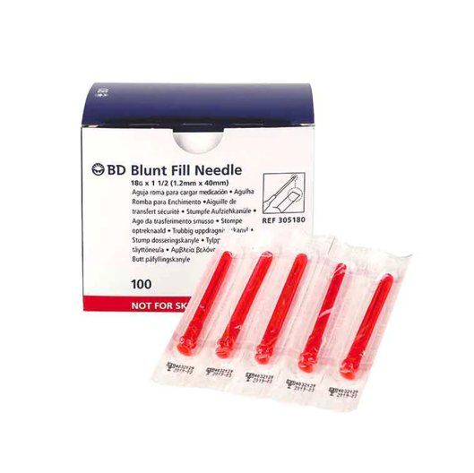 BD 305180 Aiguilles de remplissage émoussées | 18G x 1 1/2" - 200 par boîte