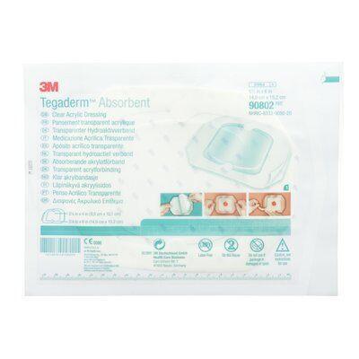 3M Tegaderm Absorbent Clear Acrylic Dressing, Small Square - SpaSupply