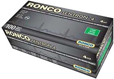 Black Ronco NE 4 mil Nitrile Examination Gloves - 1000-case