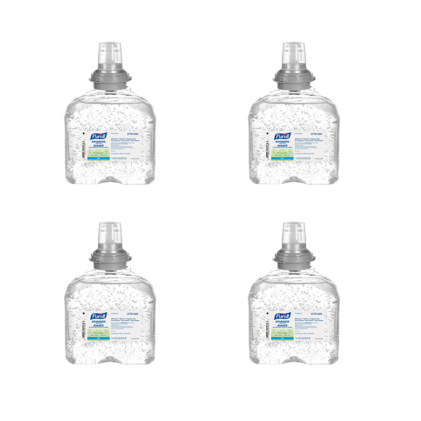 Purell Advanced Gel Hand Sanitizer TFX Refill, 70% Alcohol Content Code 5770 1200 ml 4/Case