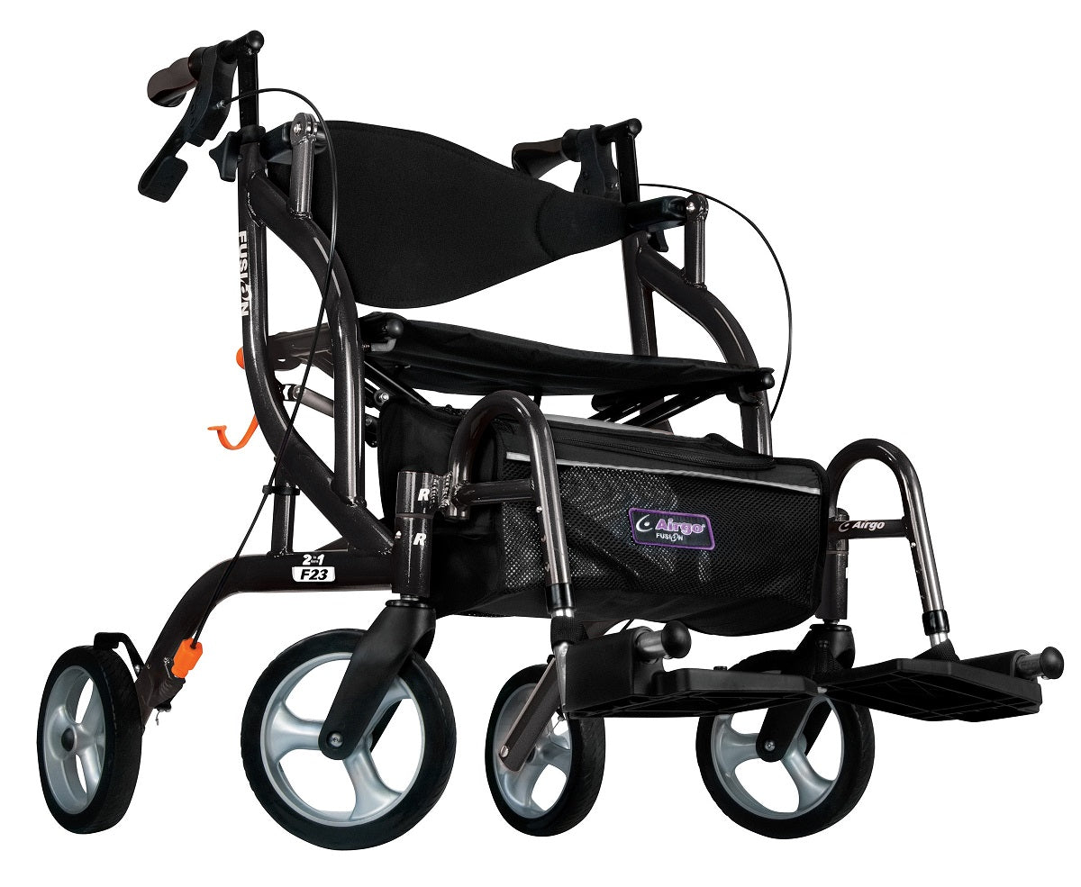 Airgo Fusion F23 Side-Folding Rollator & Transport Chair -700-932-For Tall