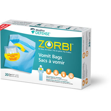 ZORBI Vomit Bags - 764-127 20 Bags - Box - 2 PACK PER ORDER
