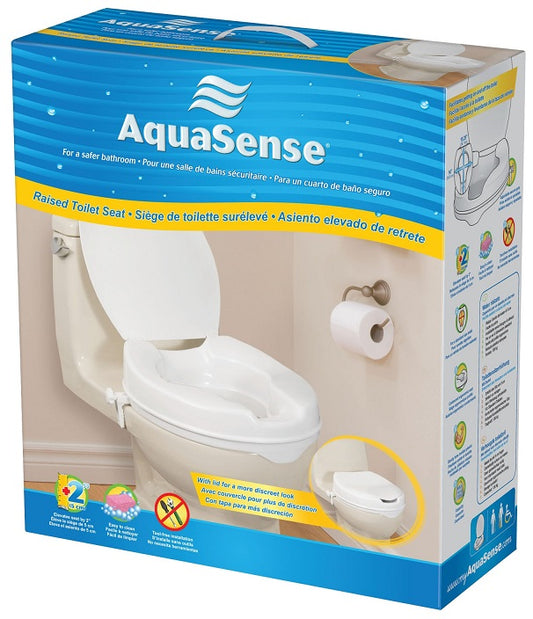 AquaSense Raised Toilet Seat with Lid Height 4" -770-626