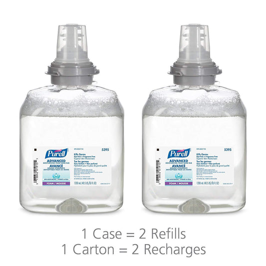 Purell 5395 Advanced Moisturizing Foam Hand Rub TFX Refill, 1200mL, 2-Pack