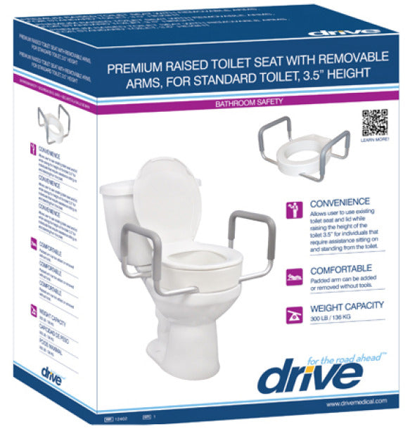 Premium Raised Toilet Seat with Removable Arms-Item # 12402-03