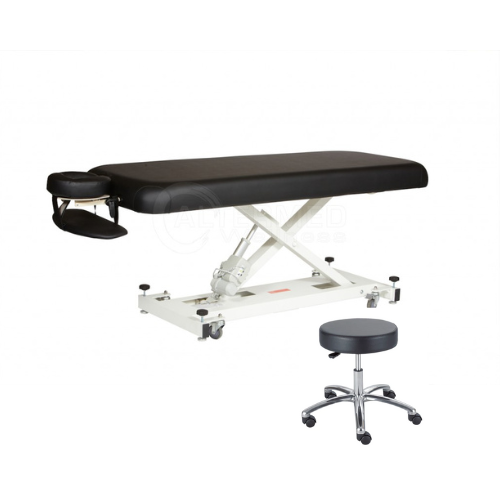 Athena Classic Electronic Massage Table Black With Circle Stool