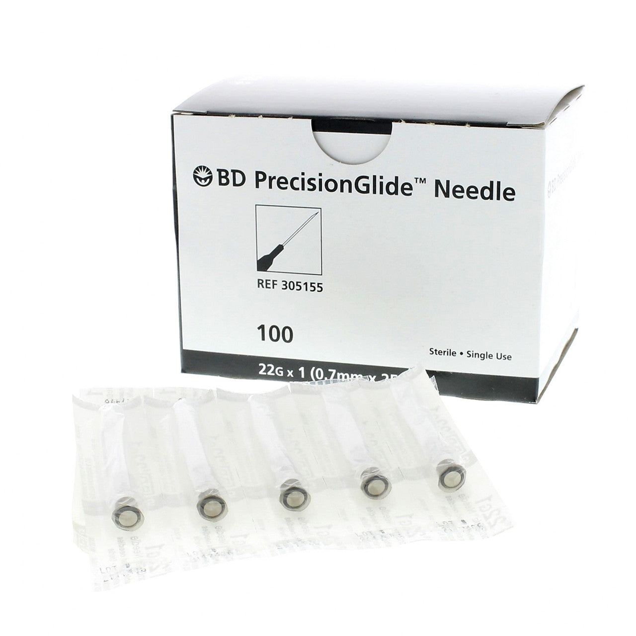 BD305155 Needle Only 22 Gauge 1 inch 100/box per orders MyWellCare