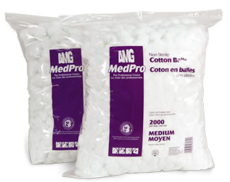 AMG MedPro NonSterile Cotton Balls  Med.2000-per BAGS 2 Bags-CS