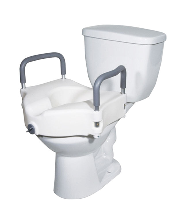 Locking Raised Toilet Seat with Removable Arms: MHLRTSA