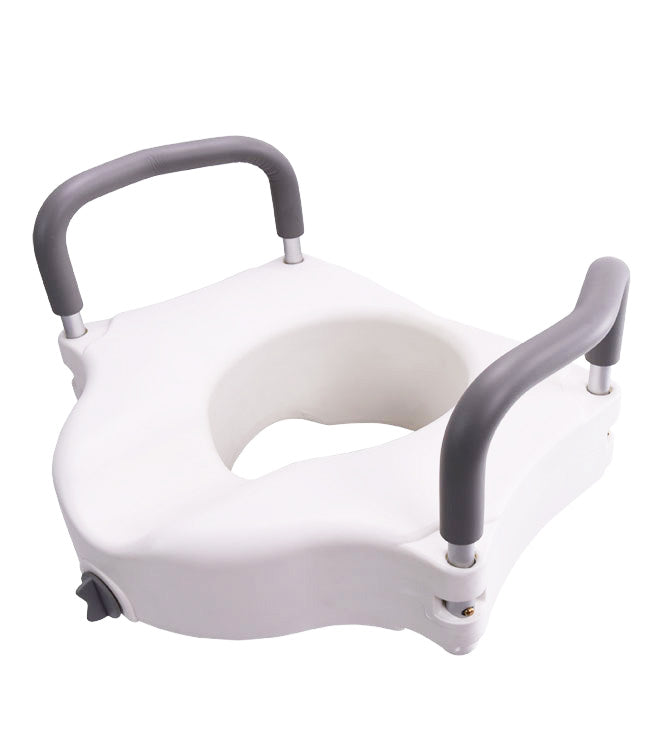 Locking Raised Toilet Seat with Removable Arms: MHLRTSA