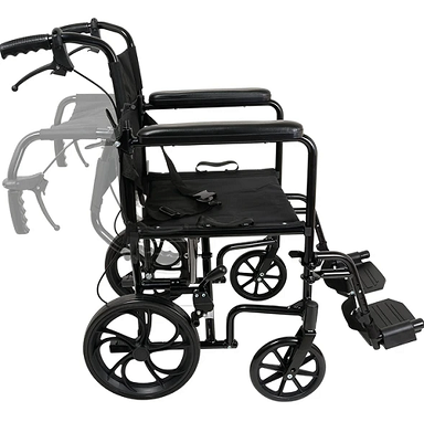 Chaise de transport légère en aluminium avec roues de 12"