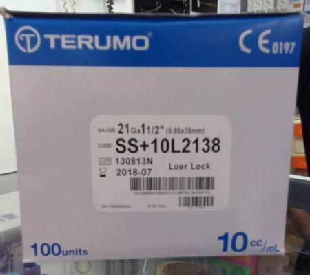 TERUMO SYRINGE WITH NEEDLE 10mL - LT 21G X 1-1-2 INCH-10L2138 -100-BOX