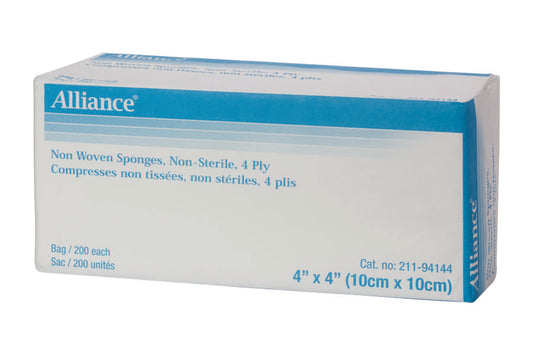 Gauze Sponge Non-woven 4 Ply Non-sterile 4"x4" 2000/Case