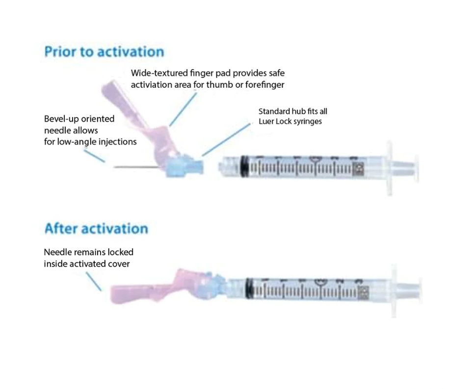 BD 305759 Eclipse™ Hypodermic Safety Needle Only | 25G x 5/8" -  Box of 100