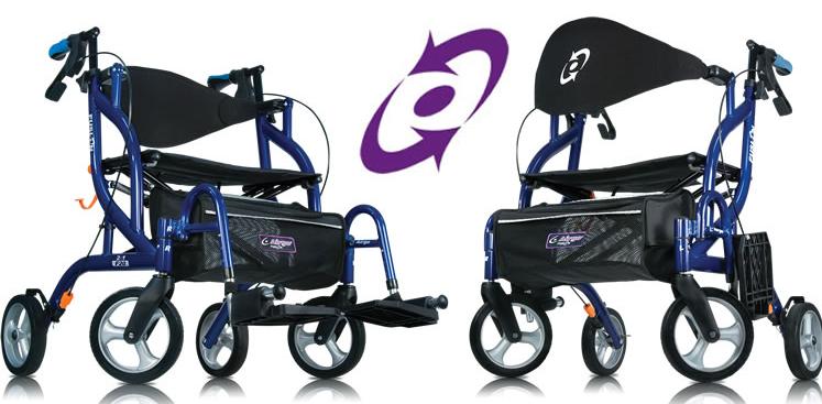 Airgo Fusion F20 Side-Folding Rollator & Transport Chair-700-935