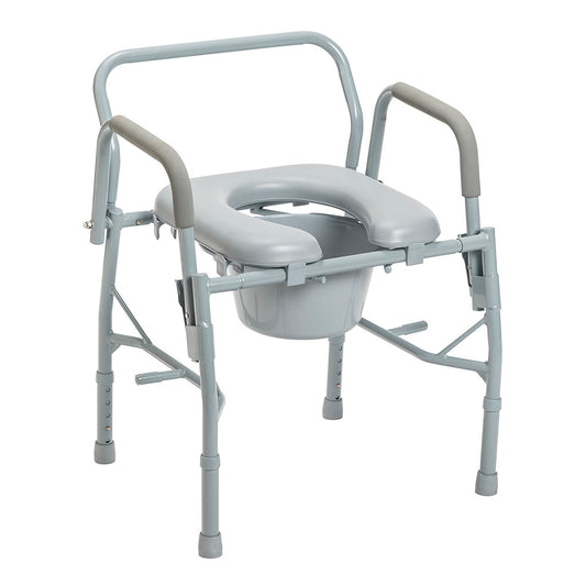 Chaise d'aisance de luxe à accoudoirs en acier avec siège rembourré #11125PSKD-1