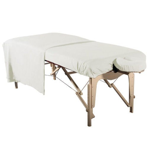 Flannel 3pc Massage Table Sheet Set-White 1 Fitted-1 Flat -1 Face Cover