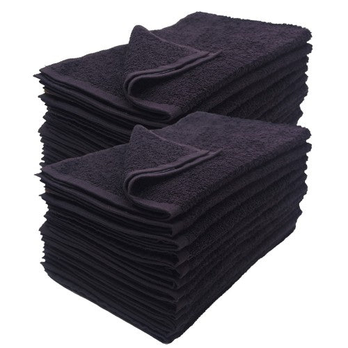 Black Towel 11"x17" 100% Terry Towel Salon Towels (12 Pack)