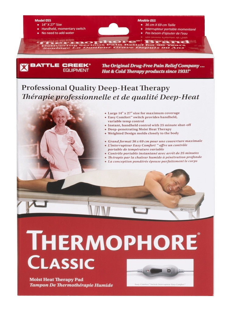 Thermophore Classic Moist Heat Pack Modèle 055 Grand interrupteur à bouton de maintien 14 x 27