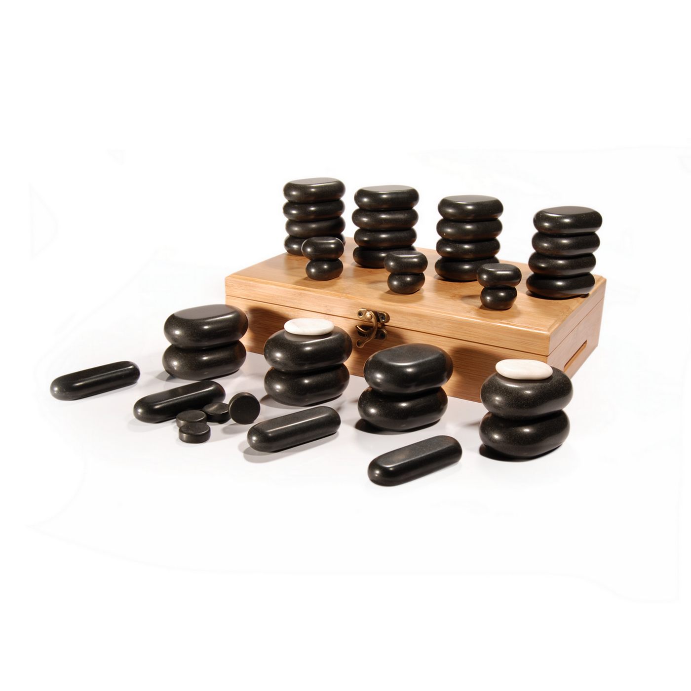 40 pcs Hot Stone Set for Body Massage with Bamboo Box