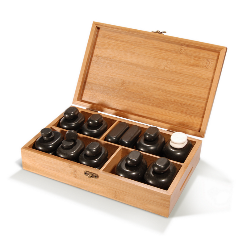 40 pcs Hot Stone Set for Body Massage with Bamboo Box