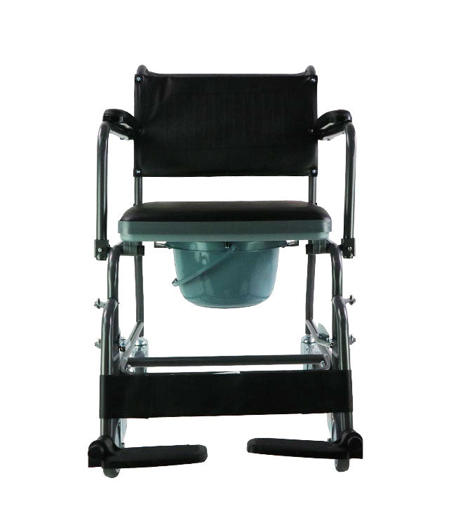 Mobile Steel Commode with Wheels: MHSCMW