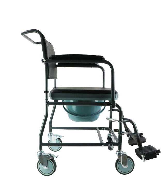 Mobile Steel Commode with Wheels: MHSCMW