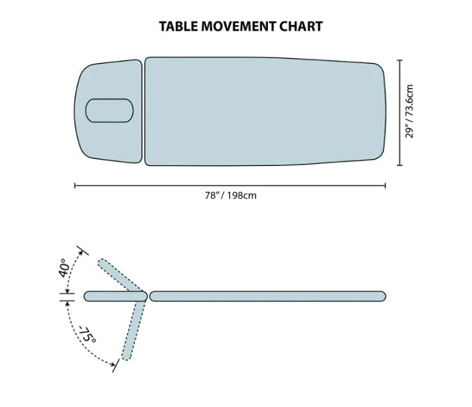 CB Series - 2 Section flat treatment electric table 14-3101 in Black