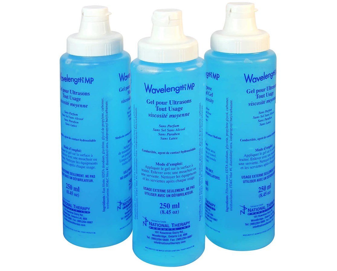 Wavelength Multi-Purpose Ultrasound Gel 250 mL (3 Bottles) - SpaSupply