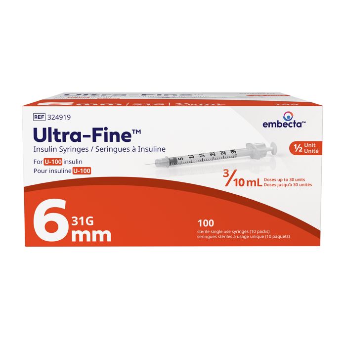 BD 324919 Ultra-Fine 0.3ml x 31G x 6mm Insulin Syringes with BD Ultra-Fine Needle