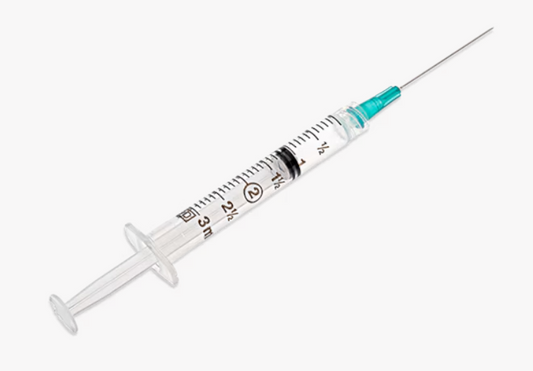 3 mL BD #309589 Luer-Lok™ Syringe with attached needle 23 G x 1-1/2 in.