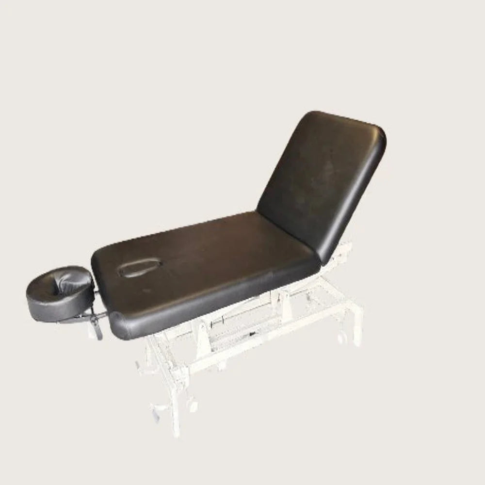 Side view of the A-LEK table showing simultaneous adjustment of the head and leg sections for flexible patient positioning.