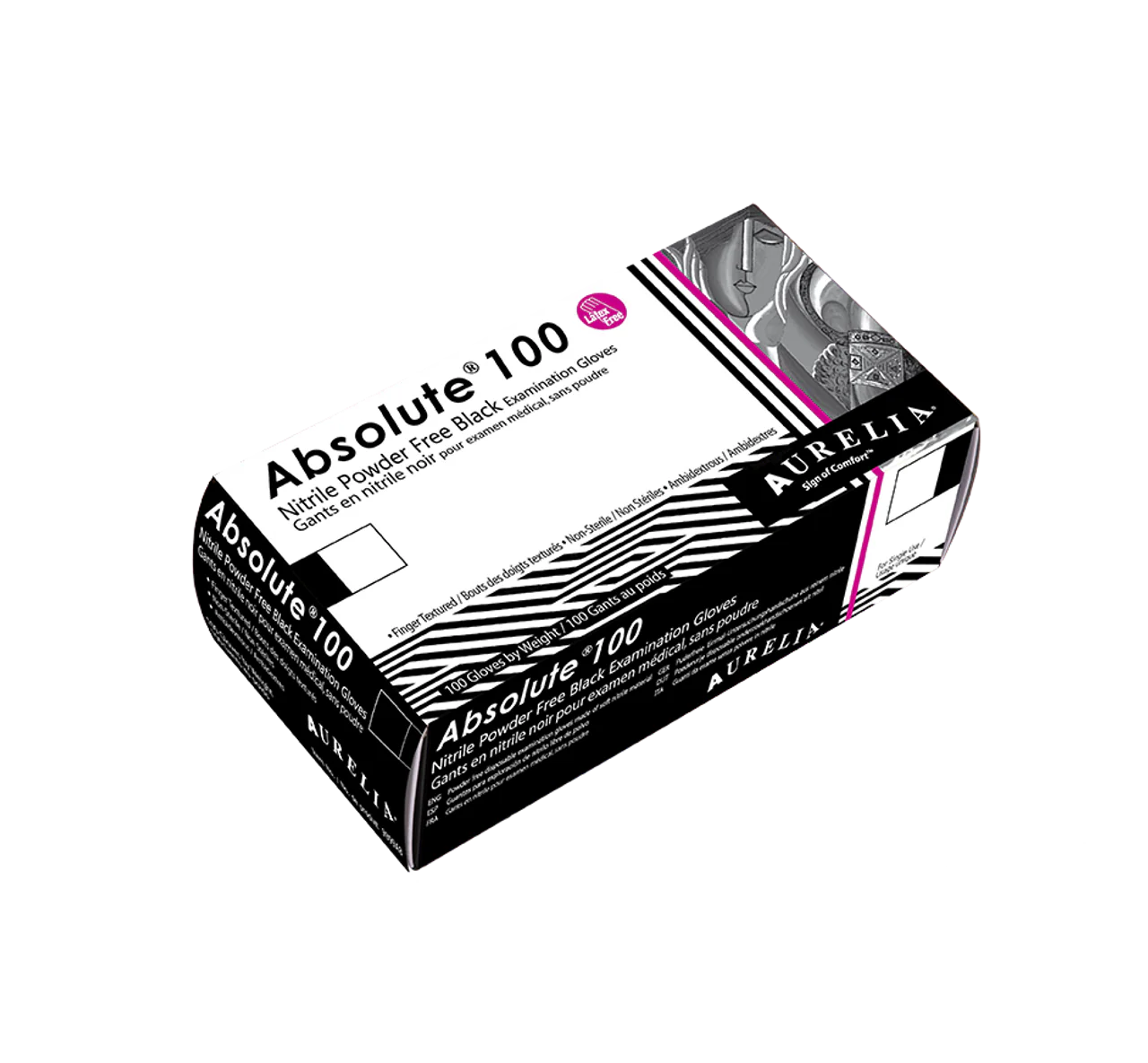 Aurelia, Absolute 100, Nitrile, 3.2mil, Black, 1000/Case-MEDIUM SIZE ONLY