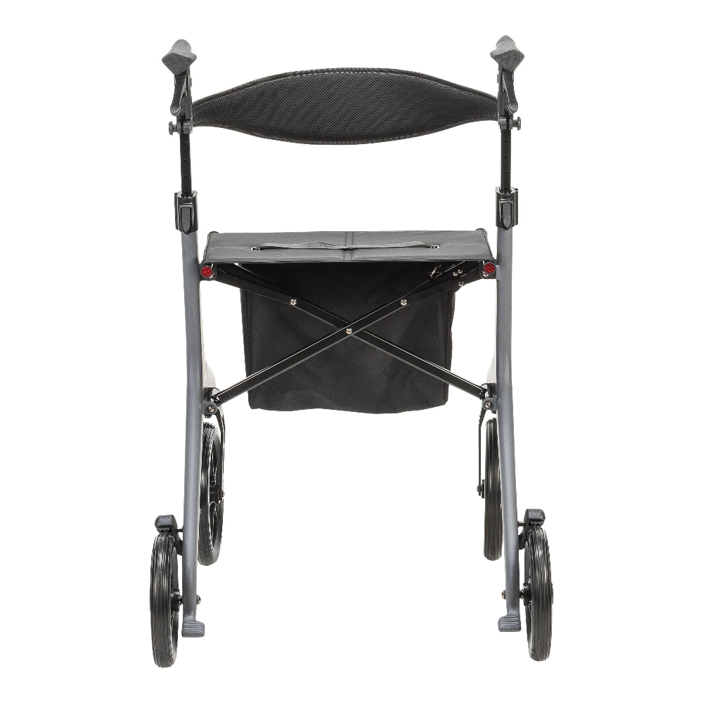 Rear view of the AeroCarbon's padded seat, showing the integrated pull-strap for quick, one-handed folding.