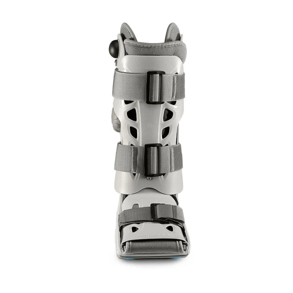 A direct front view of the Elite boot, showcasing the three adjustable straps and the selector dial used to inflate the four individual aircells.