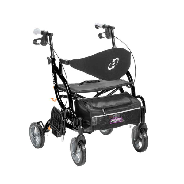 Airgo Fusion F20 2-in-1 Rollator & Transport Chair – Side-Folding Pacific Blue