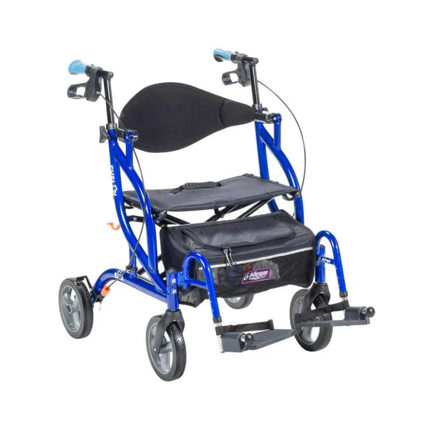 Airgo Fusion F20 2-in-1 Rollator & Transport Chair – Side-Folding Pacific Blue