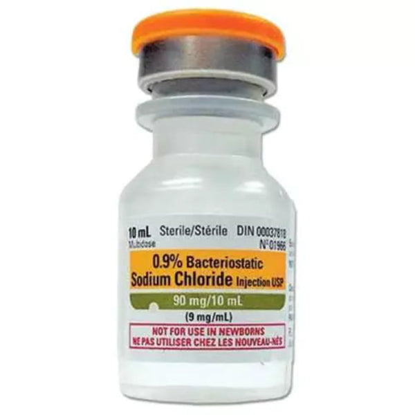Bacteriostatic Sodium Chloride 0.9% (10ml Vials) – 25 Pack