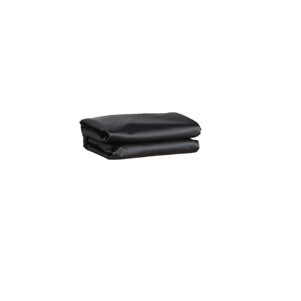 Black PU vinyl fitted massage table cover neatly folded