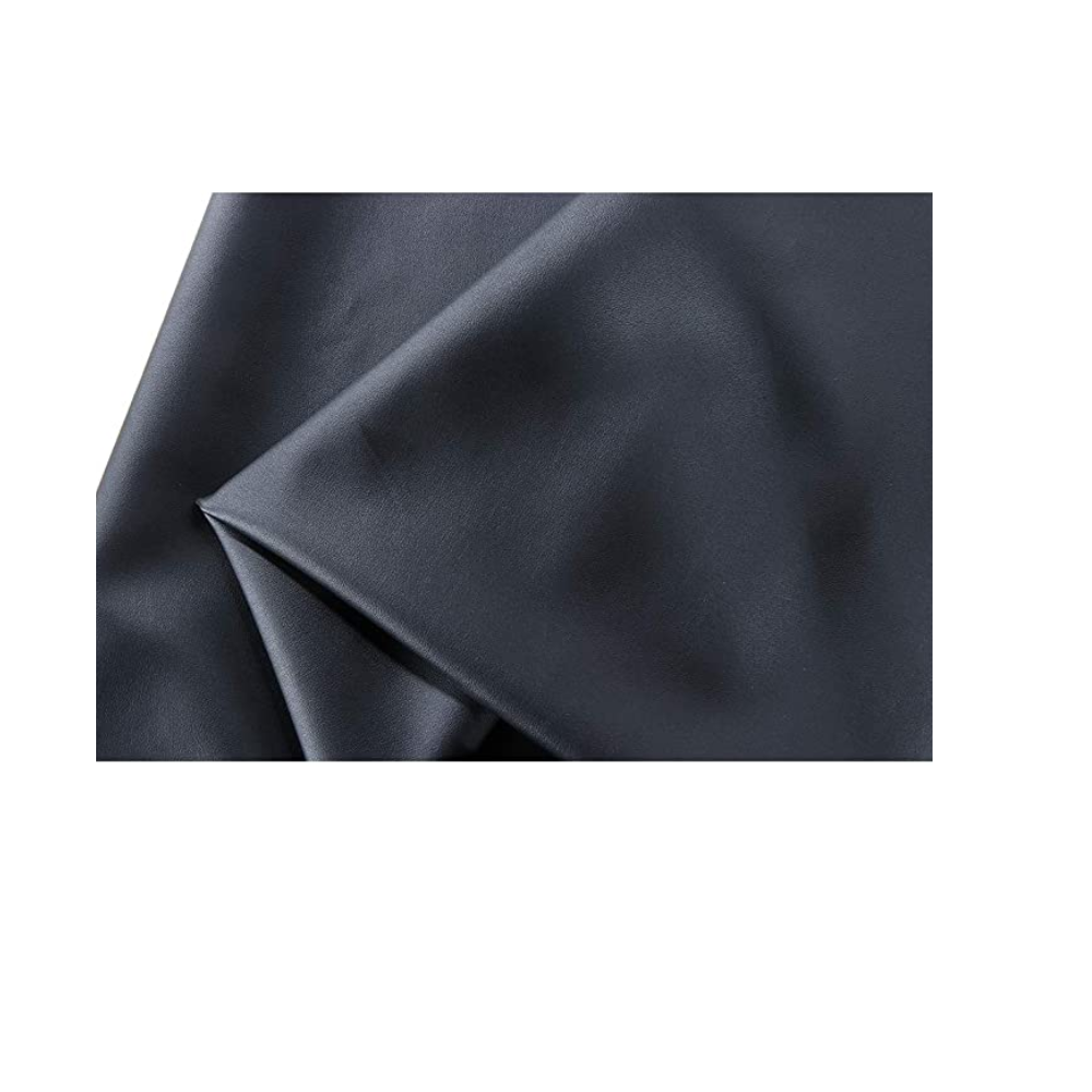 Black PU vinyl fitted massage table cover neatly folded